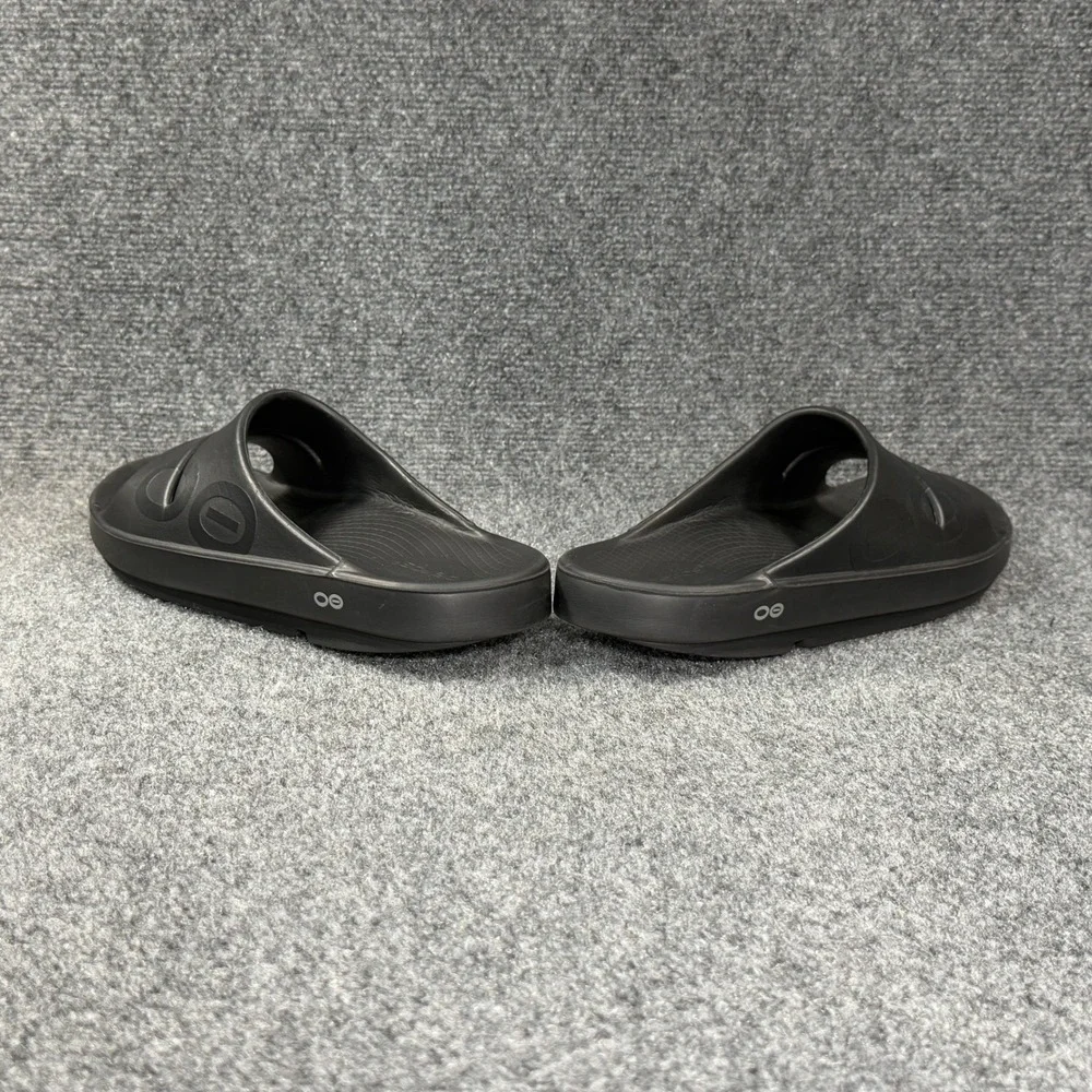 Oofos OOahh Sport Slide Sandals Men's 10 Black Athletic Running Recovery‎ Beach